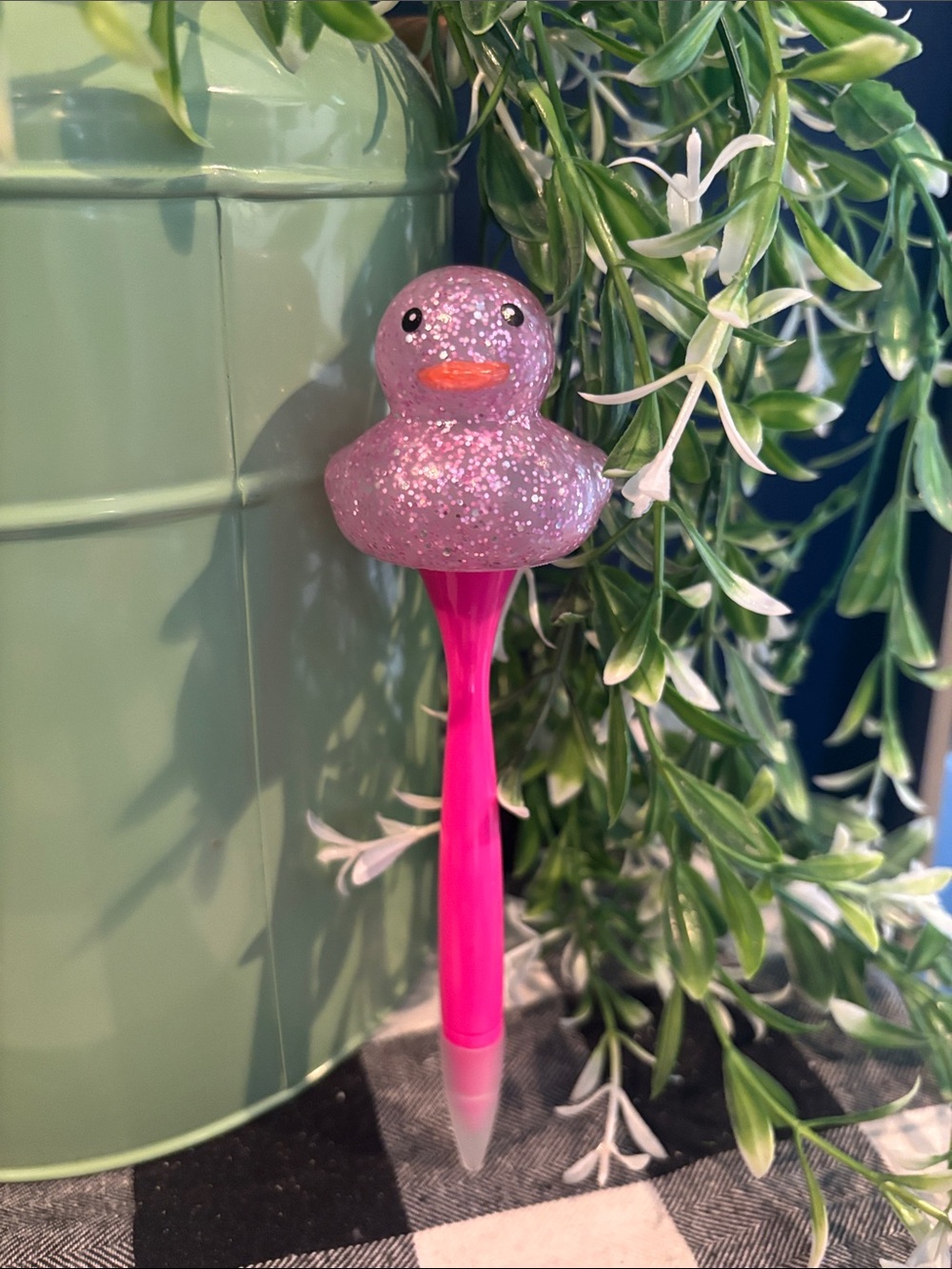 Glitter Pink Duck Pen